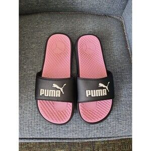 Puma Women's "Cool Cat" Slide Sandals Pink & Black Size 8